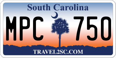 SC license plate MPC750