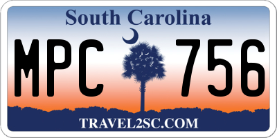 SC license plate MPC756