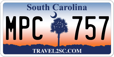 SC license plate MPC757