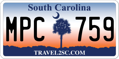 SC license plate MPC759