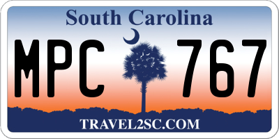 SC license plate MPC767