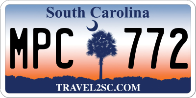 SC license plate MPC772