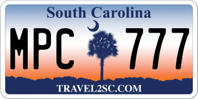 SC license plate MPC777