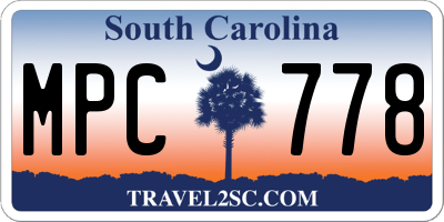 SC license plate MPC778