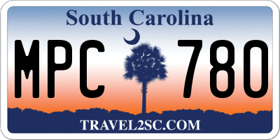 SC license plate MPC780
