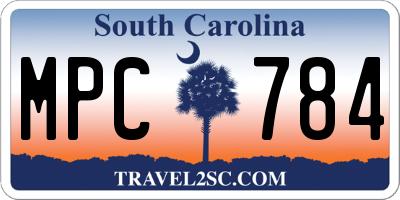 SC license plate MPC784