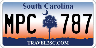SC license plate MPC787
