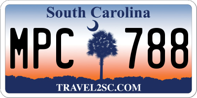 SC license plate MPC788