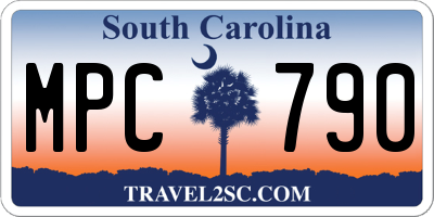 SC license plate MPC790
