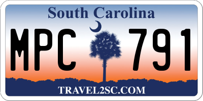 SC license plate MPC791