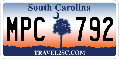 SC license plate MPC792