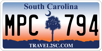 SC license plate MPC794