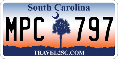 SC license plate MPC797