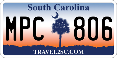 SC license plate MPC806
