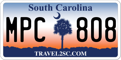 SC license plate MPC808