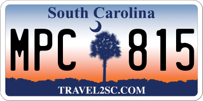 SC license plate MPC815