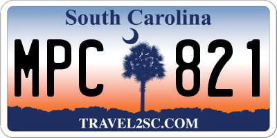 SC license plate MPC821