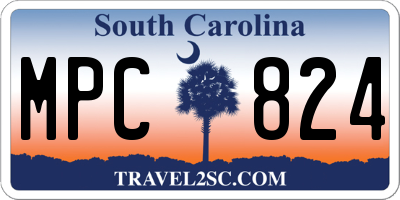 SC license plate MPC824