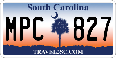 SC license plate MPC827