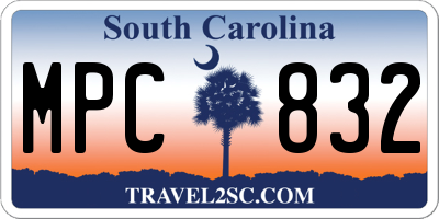 SC license plate MPC832