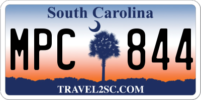 SC license plate MPC844