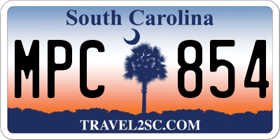 SC license plate MPC854