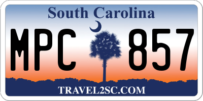 SC license plate MPC857