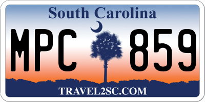 SC license plate MPC859