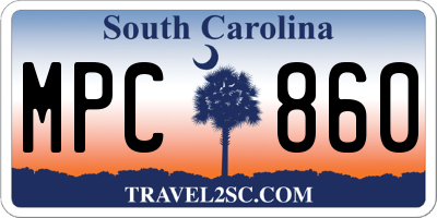 SC license plate MPC860