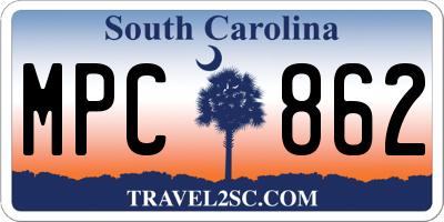 SC license plate MPC862