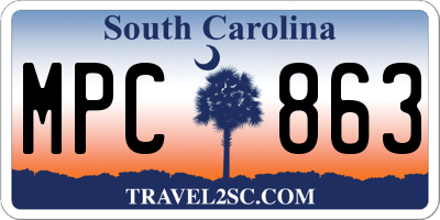 SC license plate MPC863