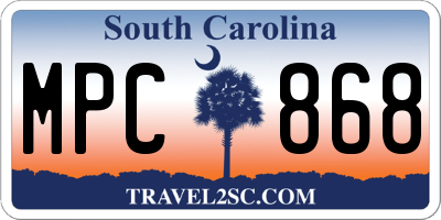 SC license plate MPC868