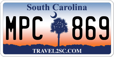 SC license plate MPC869