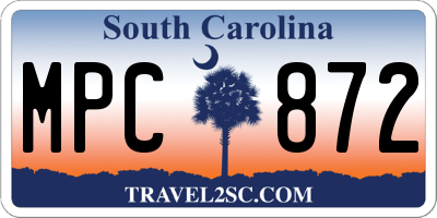 SC license plate MPC872