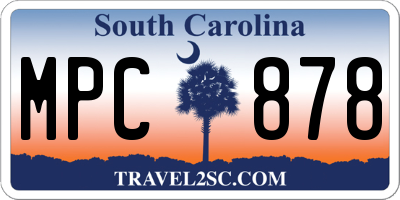 SC license plate MPC878