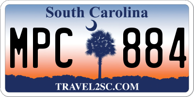 SC license plate MPC884