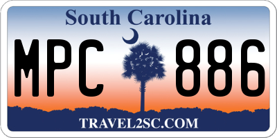 SC license plate MPC886