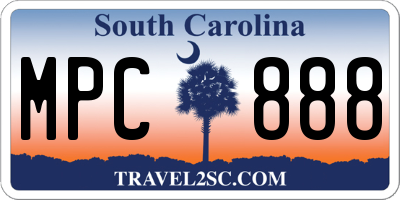SC license plate MPC888