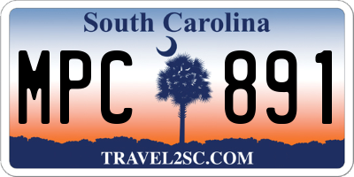 SC license plate MPC891