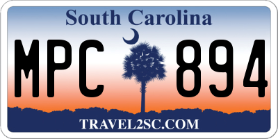 SC license plate MPC894