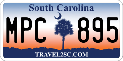 SC license plate MPC895