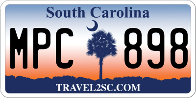 SC license plate MPC898