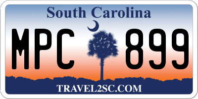 SC license plate MPC899