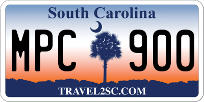 SC license plate MPC900