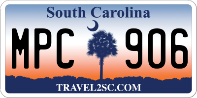 SC license plate MPC906