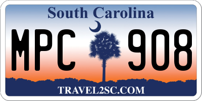 SC license plate MPC908