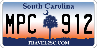 SC license plate MPC912