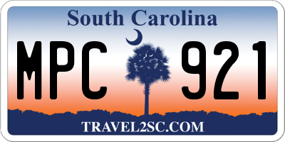 SC license plate MPC921