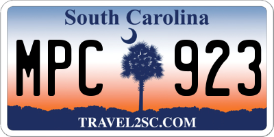 SC license plate MPC923