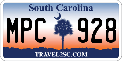 SC license plate MPC928